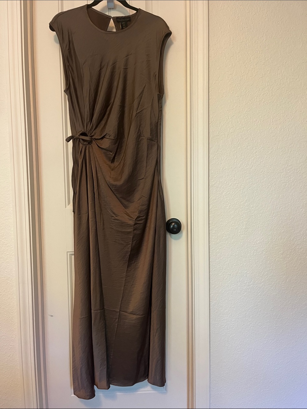 House of Harlow 1960 Sleeveless Brown Maxi Dress with Side Tie
